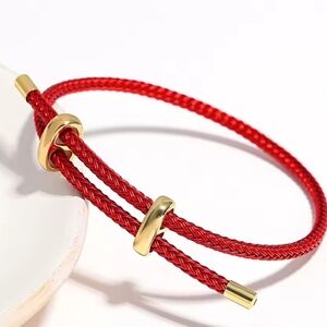 Elegant Red and Gold Braided Bracelet